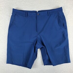 Dunning Shorts Mens 38 Blue Solid 10" Inseam Hybrid Chino Performance Golf